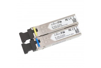 Модуль MikroTik Pair of SFP modules, S-35LC20D (1.25G SM 20km T1310nm/R1550nm, Single LC-connector) + S-53LC20D (1.25G SM 20km T1550nm/R1310nm, Single LC-connector) 